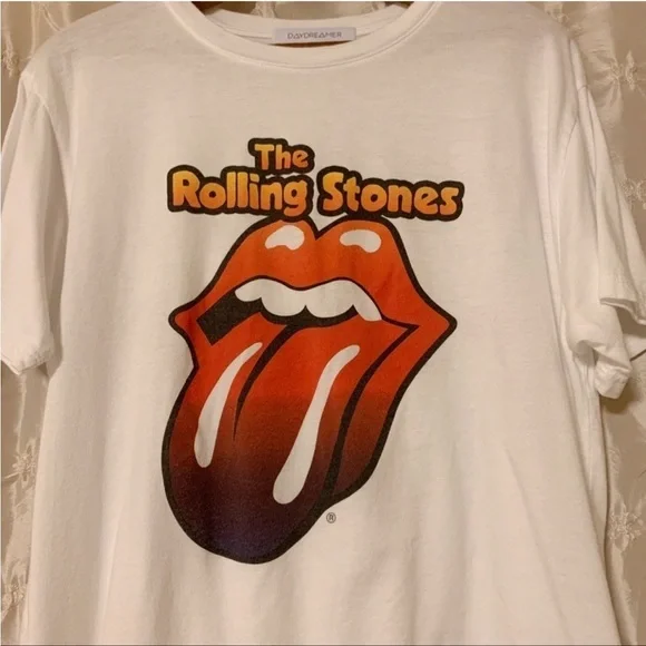 Daydreamer Rolling Stones White Lips Tee Short Sleeve T Shirt - Picture 5 of 10